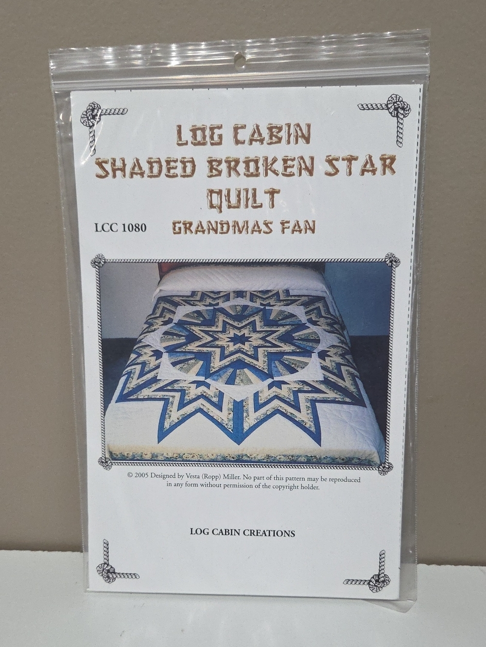 Log Cabin Shaded Broken Star Quilt Pattern Grandmas Fan